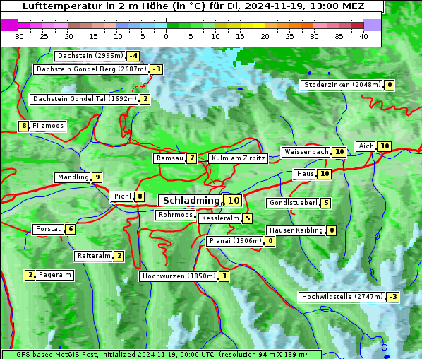 Temperatur, 19. 11. 2024