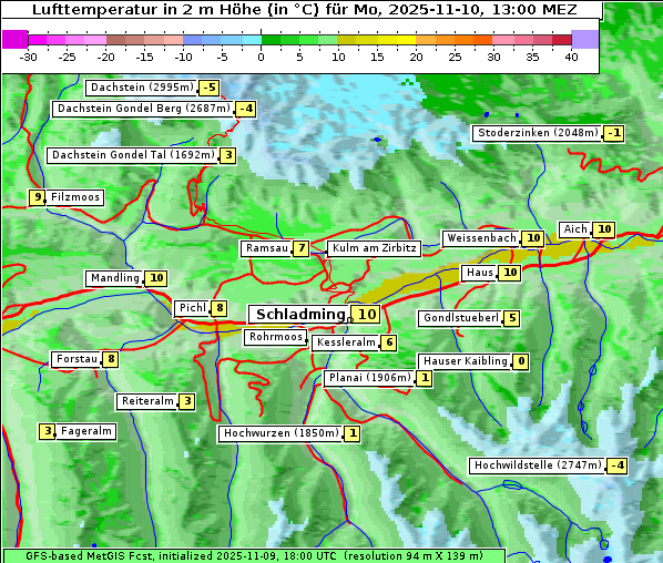 Temperatur, 10. 11. 2025
