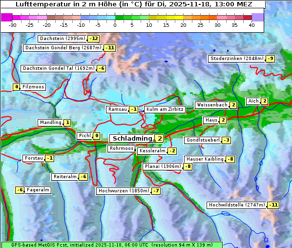 Temperatur, 18. 11. 2025