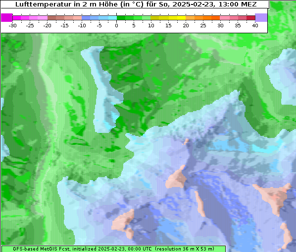 Temperatur, 23. 2. 2025