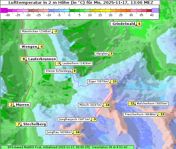 Temperatur, 17. 11. 2025