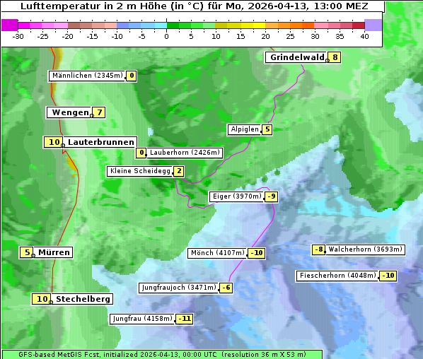 Temperatur, 13. 4. 2026