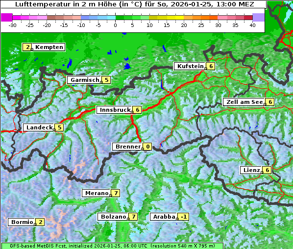 Temperatur, 25. 1. 2026