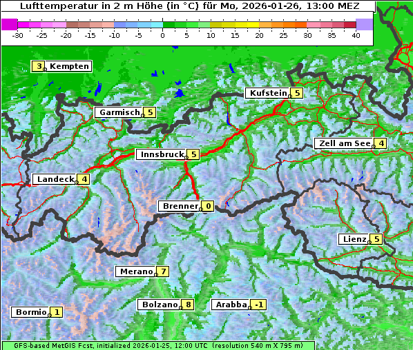 Temperatur, 26. 1. 2026
