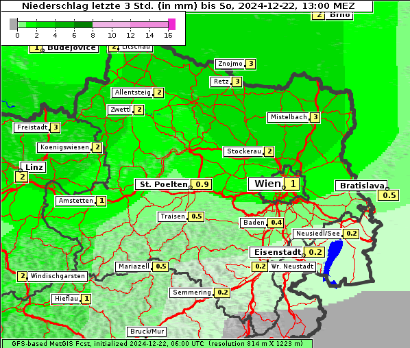 Niederschlag, 22. 12. 2024