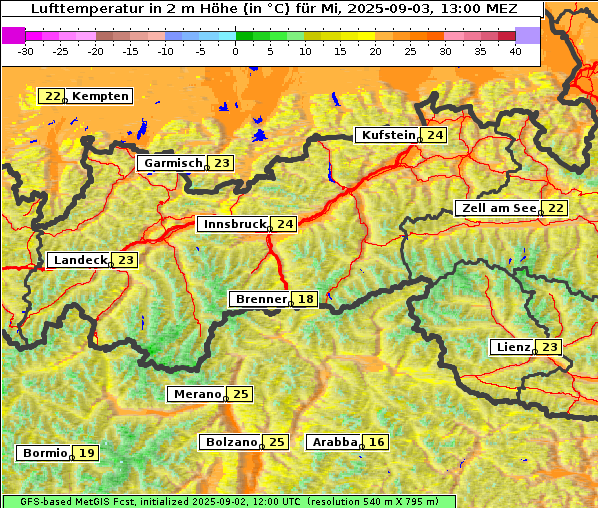 Temperatur, 3. 9. 2025