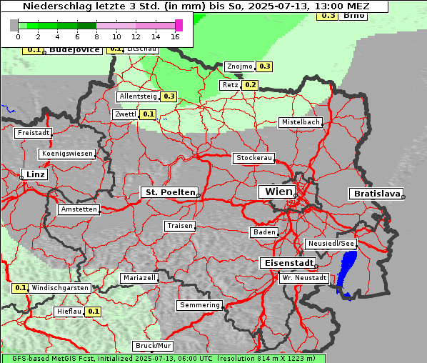 Niederschlag, 13. 7. 2025