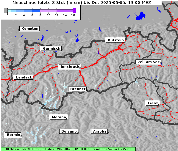 Neuschnee, 5. 6. 2025