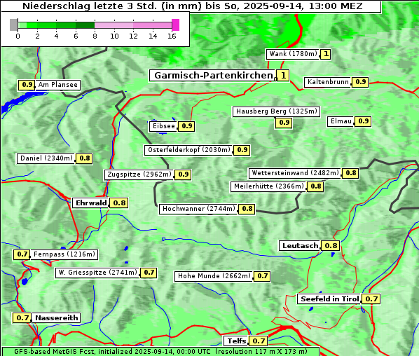 Niederschlag, 14. 9. 2025