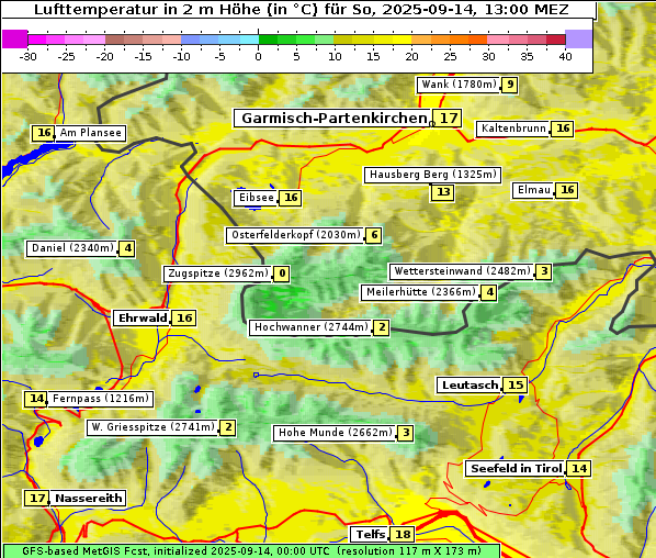 Temperatur, 14. 9. 2025