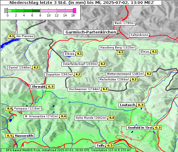 Niederschlag, 2. 7. 2025