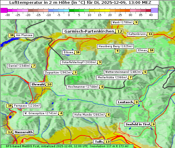 Temperatur, 9. 12. 2025