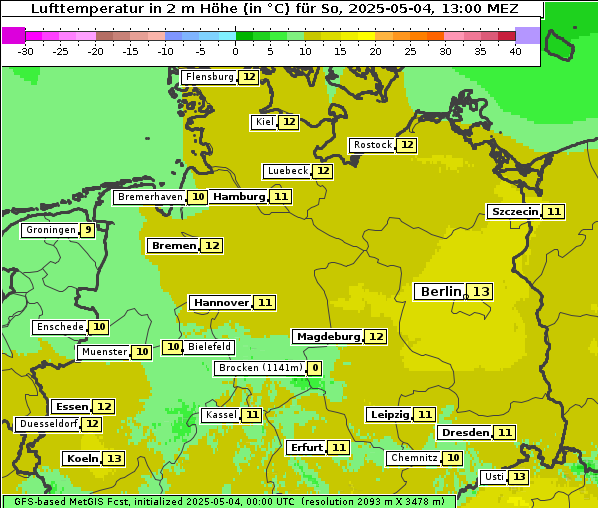 Temperatur, 4. 5. 2025