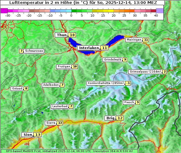 Temperatur, 14. 12. 2025