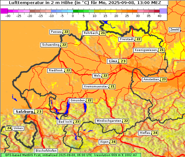 Temperatur, 8. 9. 2025
