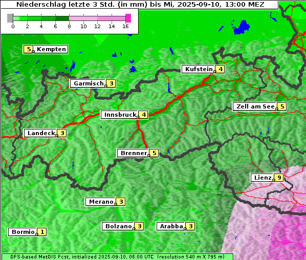 Niederschlag, 10. 9. 2025
