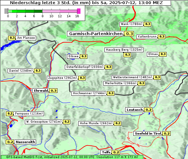 Niederschlag, 12. 7. 2025