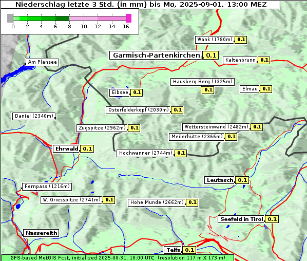 Niederschlag, 1. 9. 2025