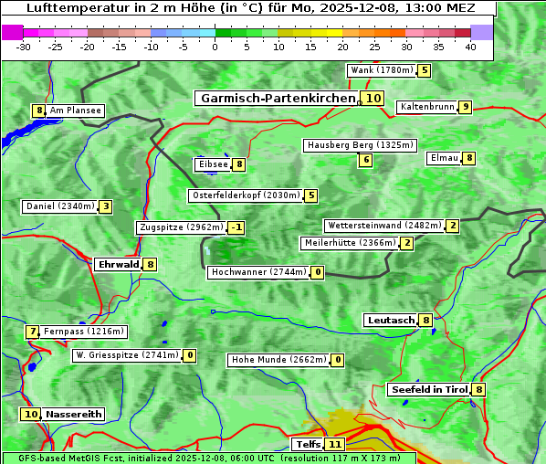 Temperatur, 8. 12. 2025