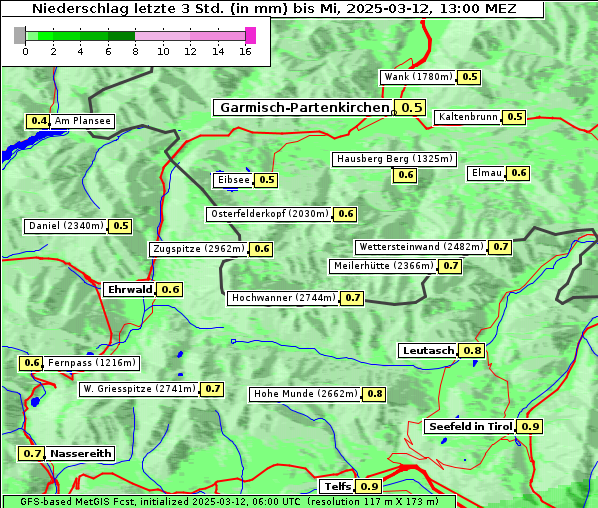 Niederschlag, 12. 3. 2025