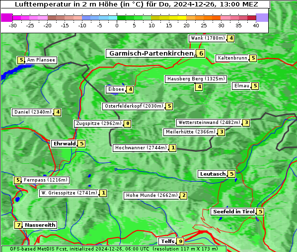 Temperatur, 26. 12. 2024