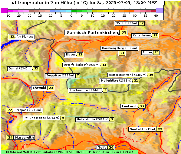 Temperatur, 5. 7. 2025