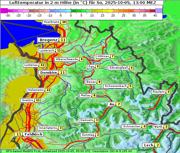 Temperatur, 5. 10. 2025