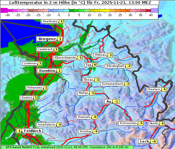 Temperatur, 21. 11. 2025