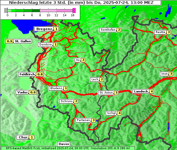 Niederschlag, 24. 7. 2025
