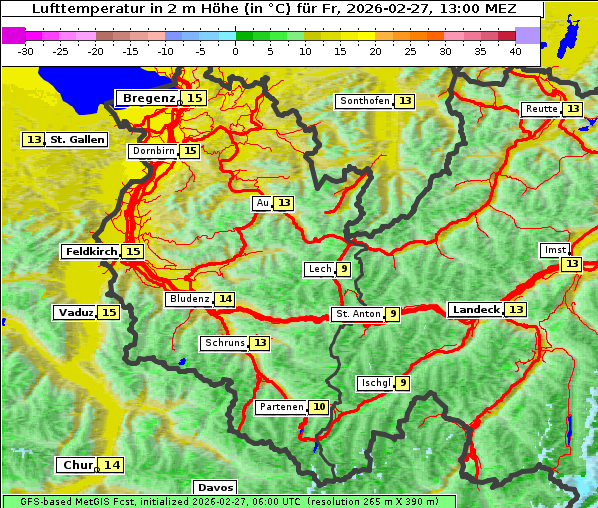 Temperatur, 27. 2. 2026