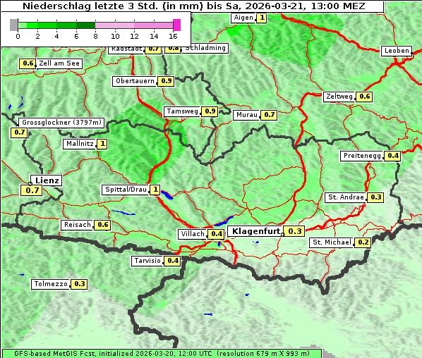 Niederschlag, 21. 3. 2026