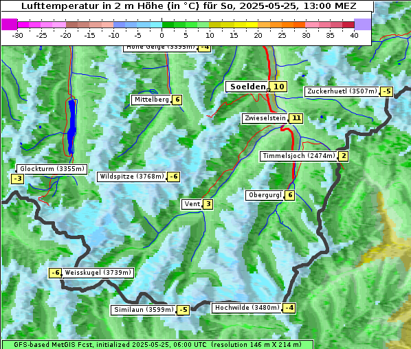 Temperatur, 25. 5. 2025
