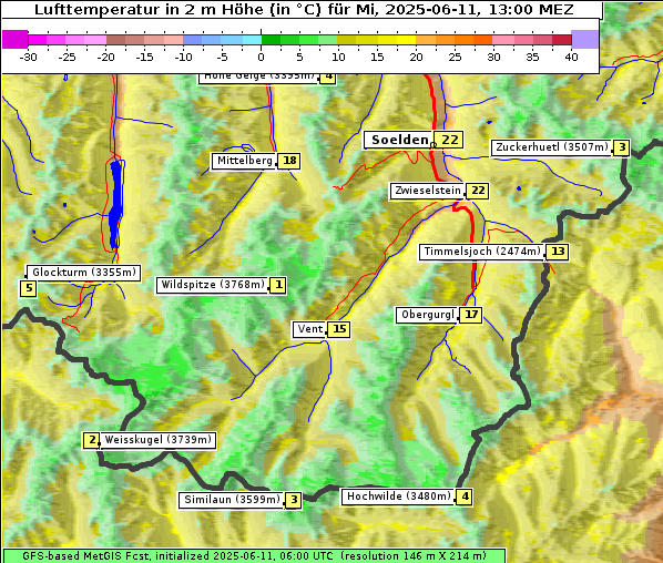 Temperatur, 11. 6. 2025
