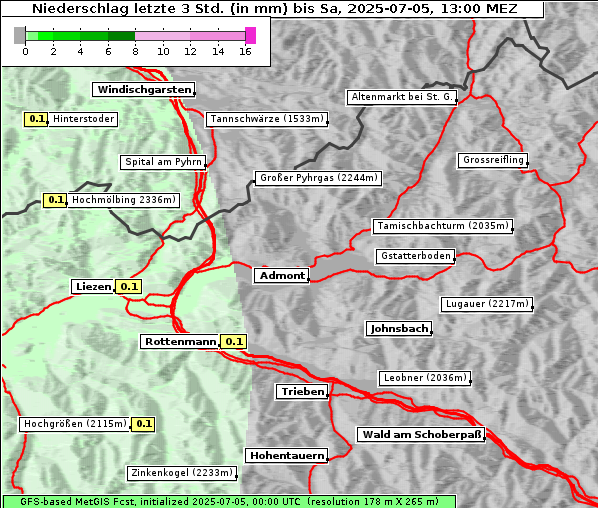Niederschlag, 5. 7. 2025