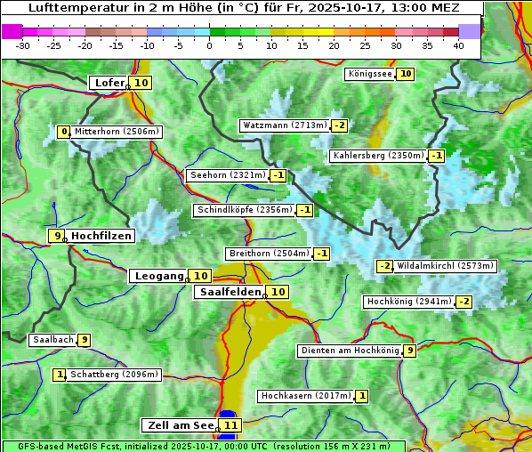 Temperatur, 17. 10. 2025