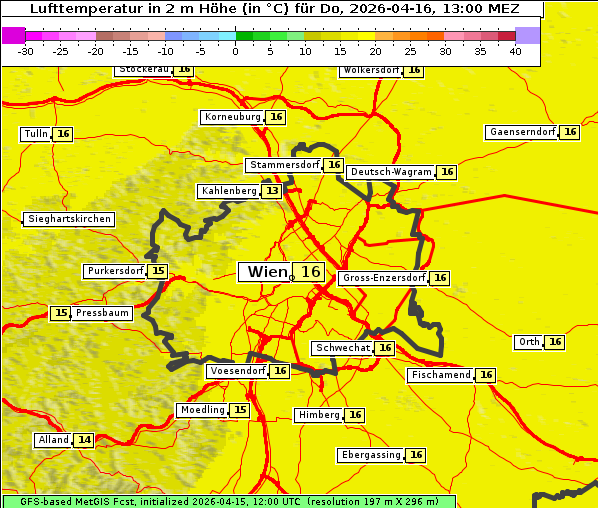 Temperatur, 16. 4. 2026