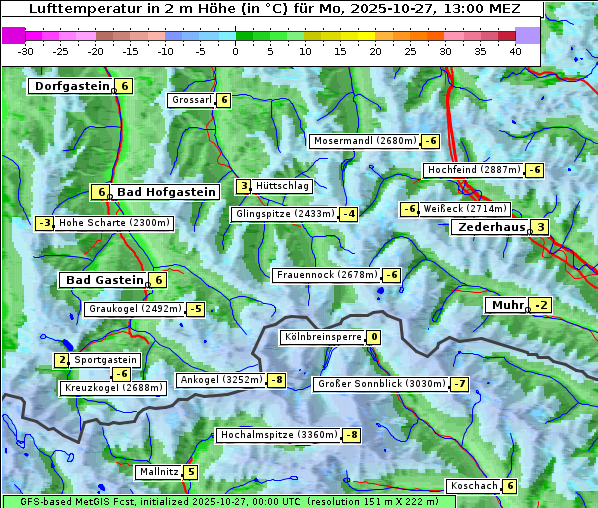 Temperatur, 27. 10. 2025