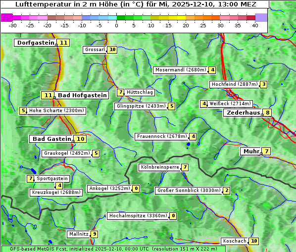 Temperatur, 10. 12. 2025