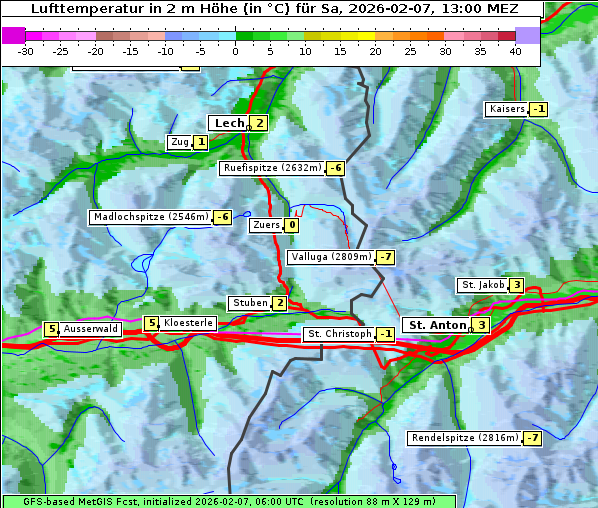 Temperatur, 7. 2. 2026