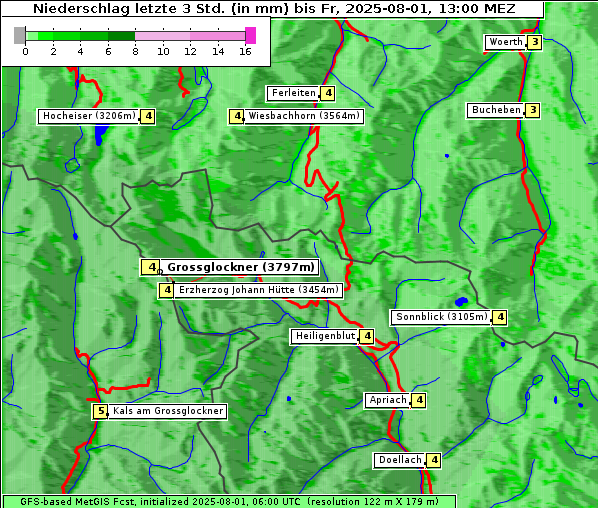 Niederschlag, 1. 8. 2025
