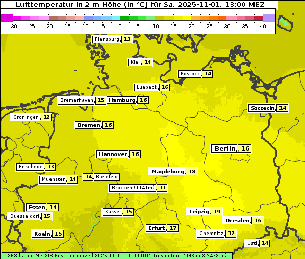 Temperatur, 1. 11. 2025