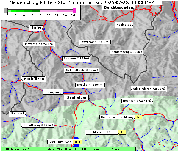 Niederschlag, 20. 7. 2025