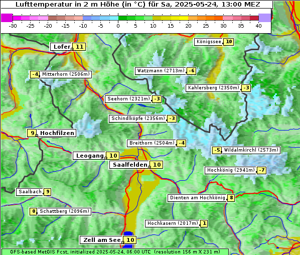 Temperatur, 24. 5. 2025