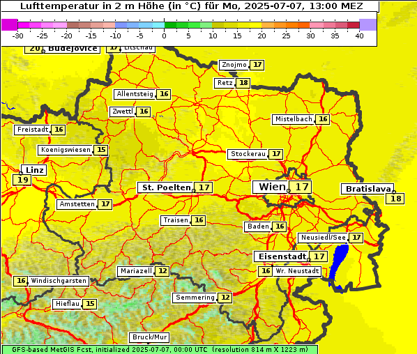 Temperatur, 7. 7. 2025