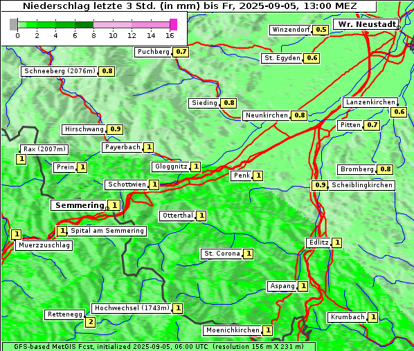 Niederschlag, 5. 9. 2025