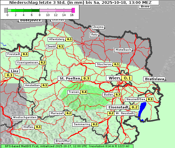 Niederschlag, 18. 10. 2025