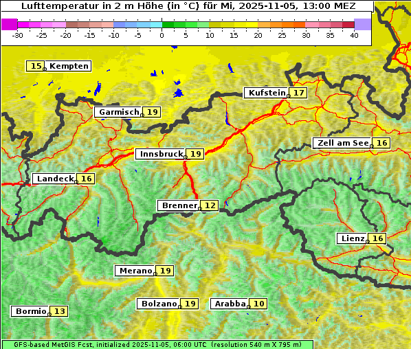 Temperatur, 5. 11. 2025