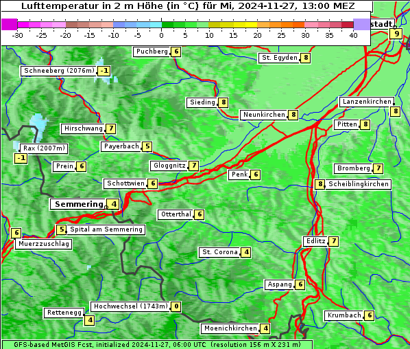 Temperatur, 27. 11. 2024