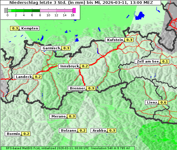 Niederschlag, 11. 3. 2026