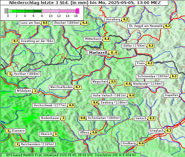 Niederschlag, 5. 5. 2025